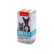 Декта-2 глазные капли для собак и кошек, уп. 5 мл.