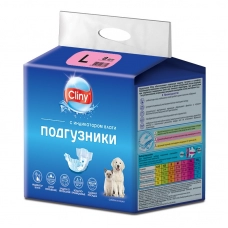 Cliny Подгузники для собак и кошек весом 8-16 кг, размер L